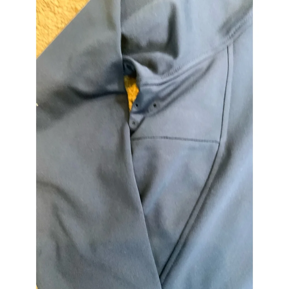 Levelwear Mens Athletic Pullover Large Navy Blue 1/4 Zip Stand Up Collar Outdoor